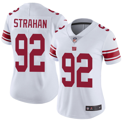 Nike Giants #92 Michael Strahan White Women's Stitched NFL Vapor Untouchable Limited Jersey - Click Image to Close